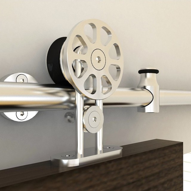 6.6' Wheel Design Single Stainless Steel Sliding Barn Door Hardware