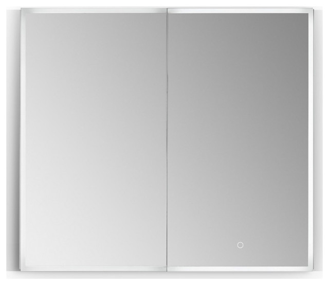 Pemberly Row 36" Clear Glass SurfaceMount/Recessed LED Mirror Medicine