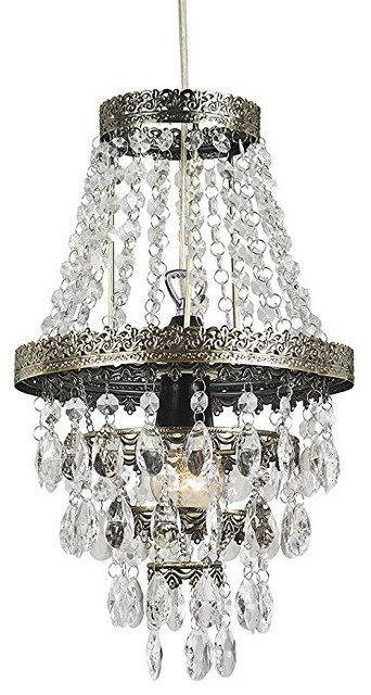 Traditional Easy Fit Pendant Light Shade With Clear Acrylic Traditional Easy Fit Pendant Light Shade With Clear Acrylic Decoration Brass