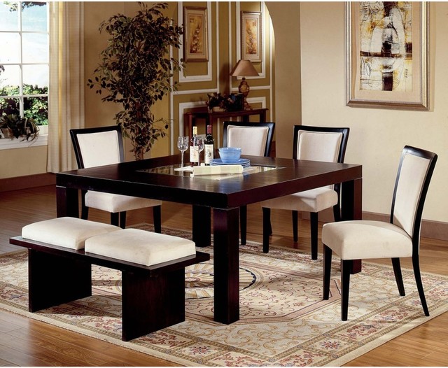 Steve Silver Movado 6 Piece Dining Table Set With Bench Steve Silver Movado 6 Piece Dining Table Set With Bench