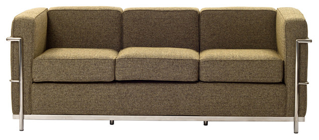 Le Corbusier Style Lc2 Sofa Wool Modern Sofas By Lexmod Le Corbusier Style Lc2 Sofa Wool Oatmeal
