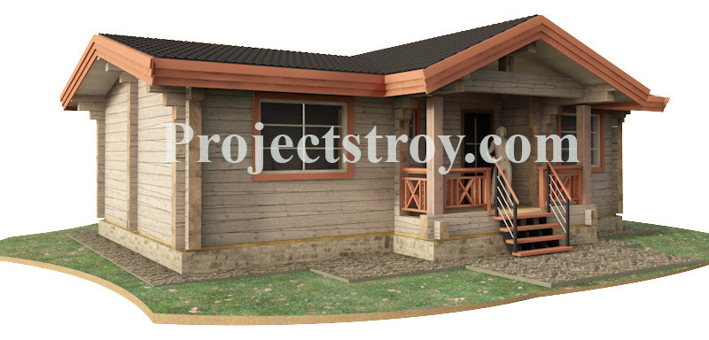 Проект одноэтажного дома из профилированного бруса 10.5 на 8.5 м