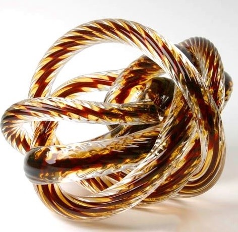 Large Glass Rope Knot/Burgundy