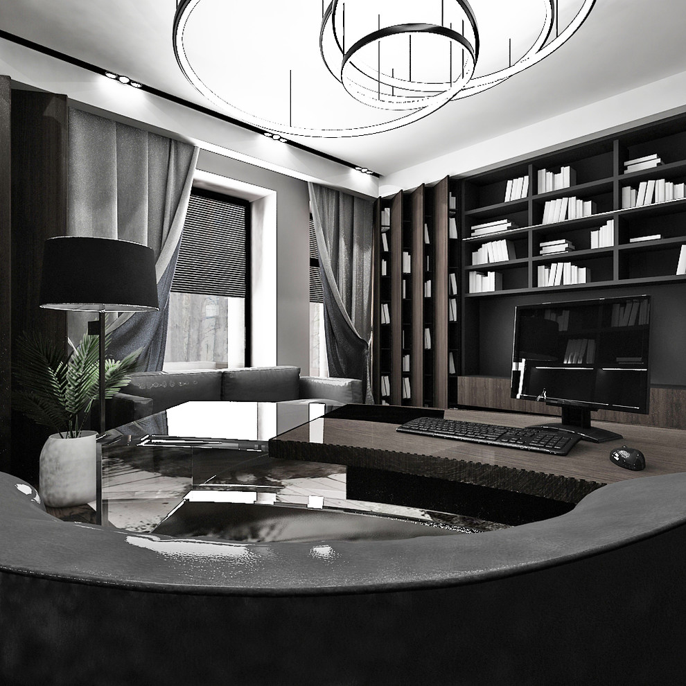 Мужской кабинет в большом загородном доме