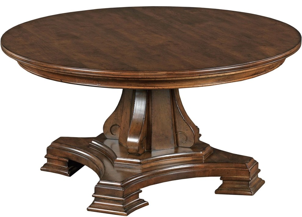 Kincaid Furniture Portolone Round Pedestal Cocktail Table Traditional