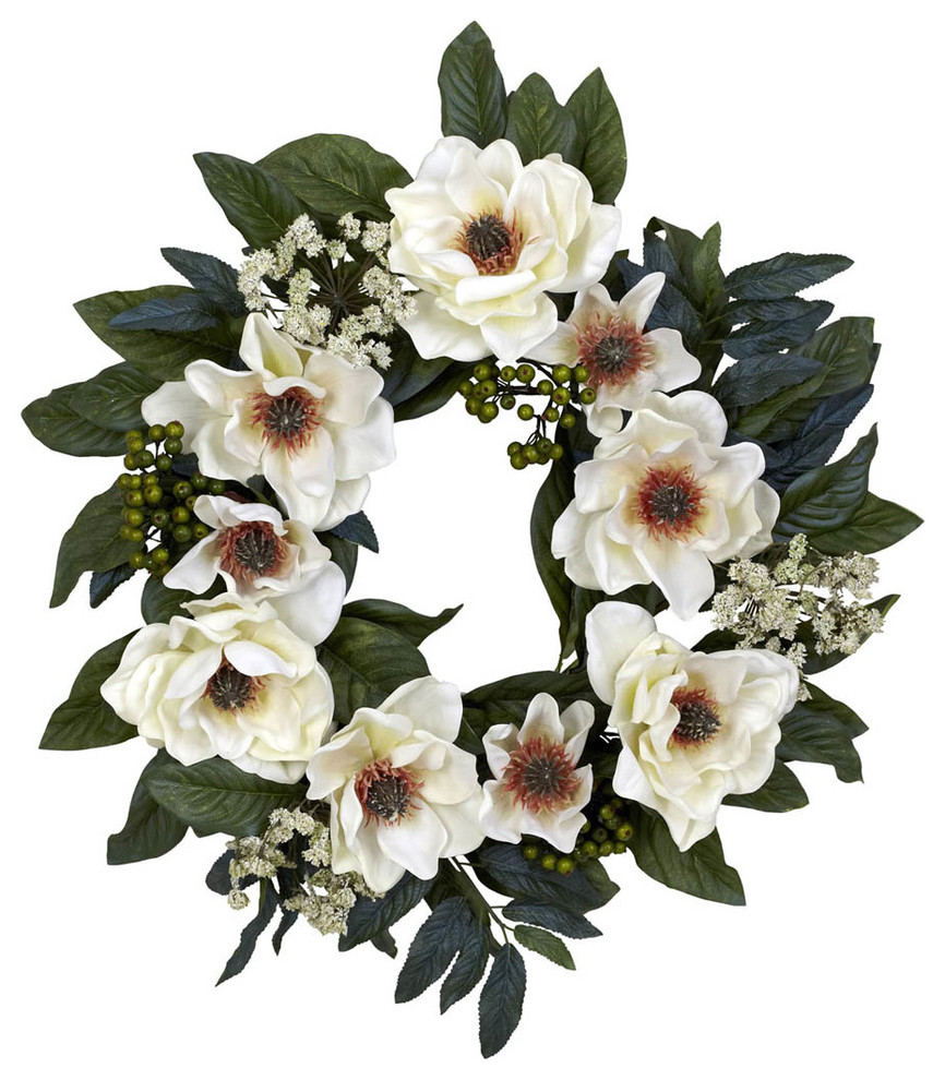 22in. Magnolia Wreath