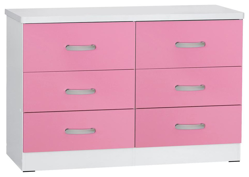 Better Home Products Dd & Pam 6 Drawer Engineered Wood Dresser In White