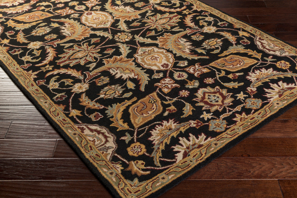 Middleton Traditional Black, Camel Area Rug Traditional Area Rugs
