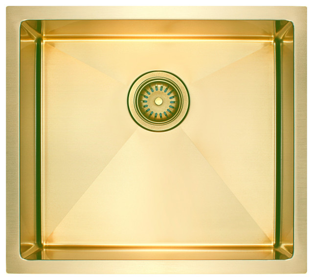 HIGOLD Single Bowl Undermount Kitchen Sink, 10", Nano, PVD Gold