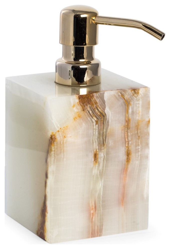 Marble Bath Soap Dispenser, Green Onyx Transitional Soap & Lotion