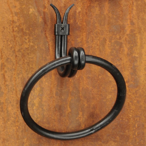 Rustic Hand-Forged Iron Towel Ring