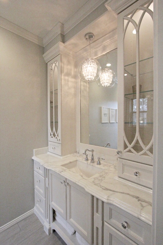 Design ideas for a transitional bathroom in Houston.