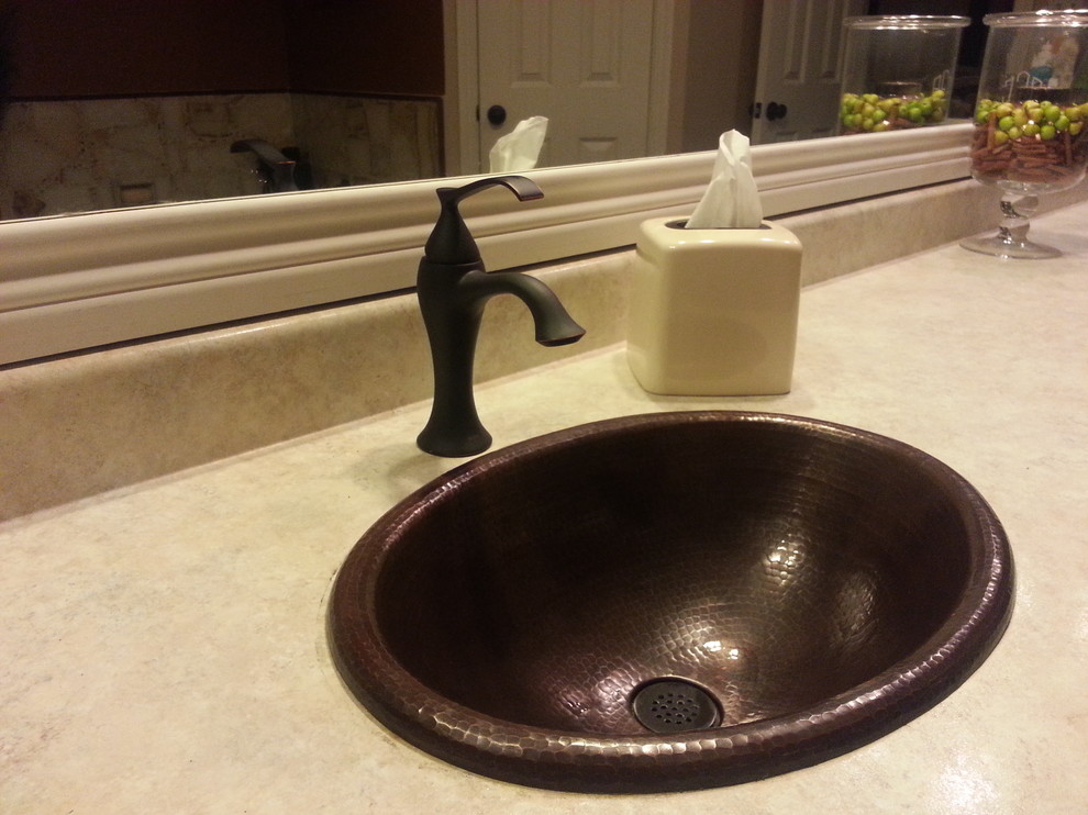 Example of a classic bathroom design in Phoenix with a vessel sink