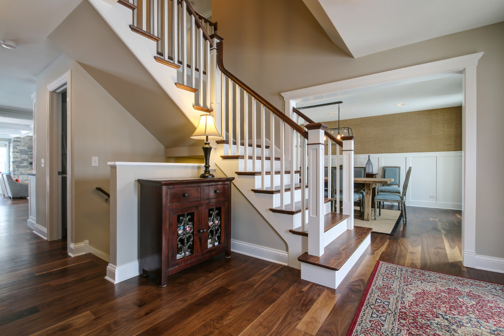 This is an example of a transitional staircase in Chicago.
