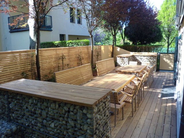 Terrasse contemporain-jardin