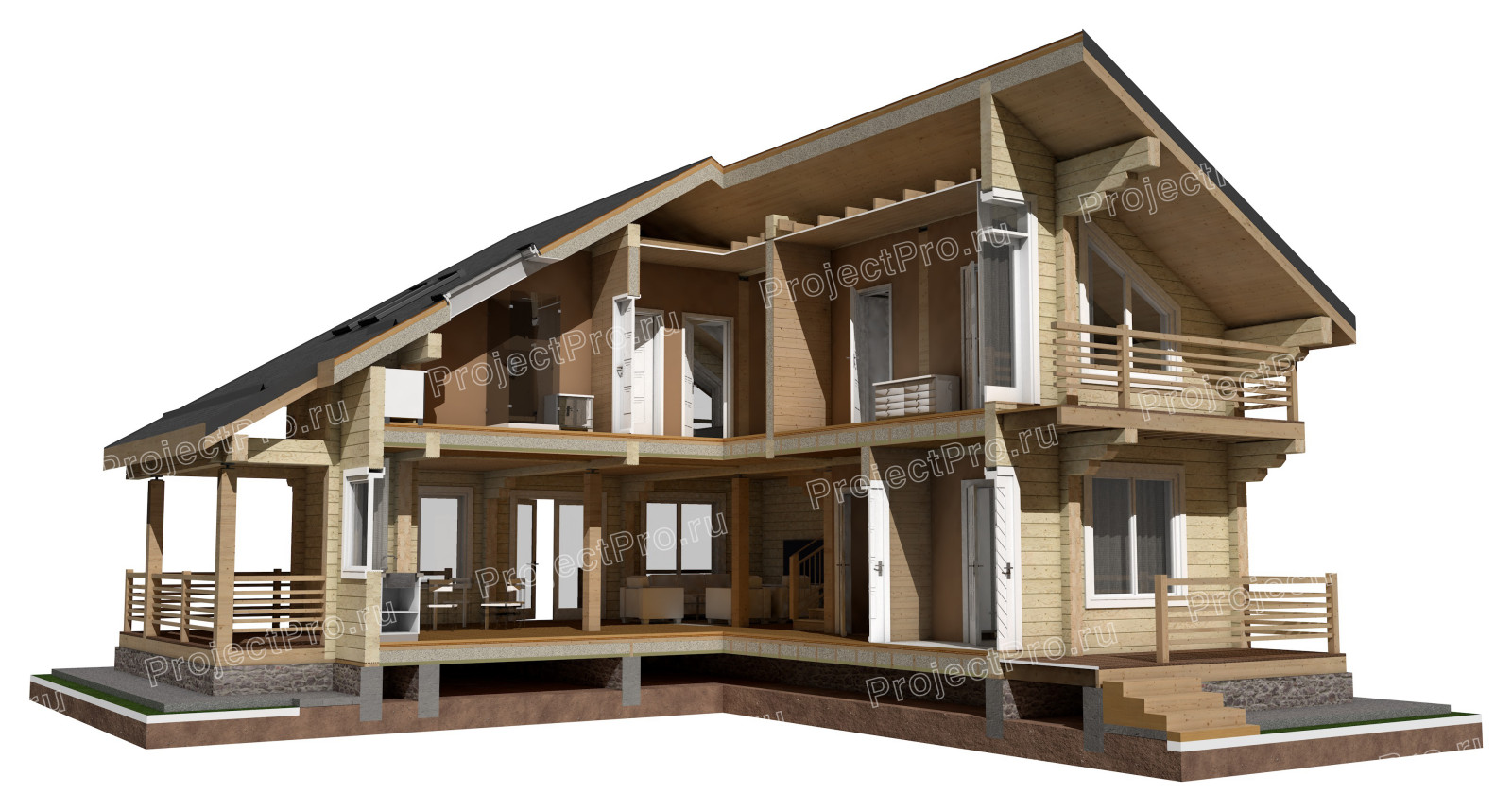 Проект дома из клееного бруса. Серия Smart. А-010