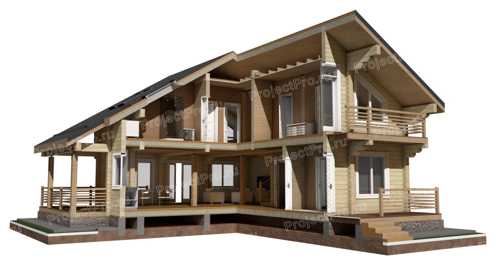 Проект дома из клееного бруса. Серия Smart. А-010