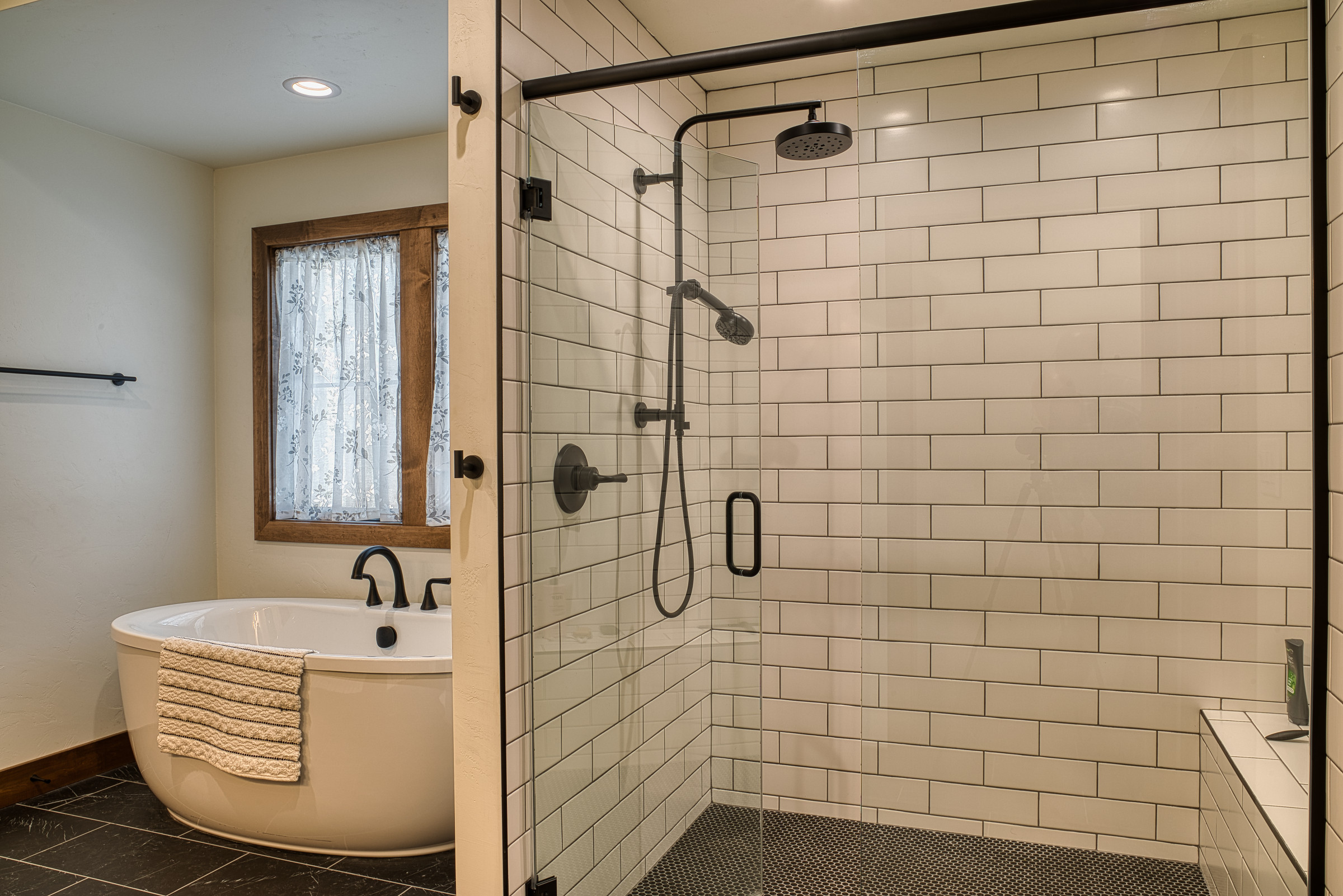 Primary Bathroom Tub and Shower