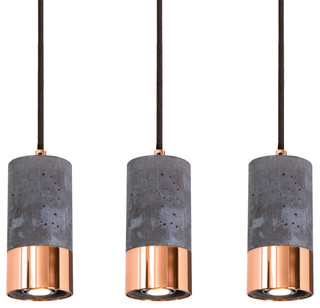 Dark Concrete And Polished Copper Pendant Light Industrial Pendant Lighting By Two Bold Houzz Uk