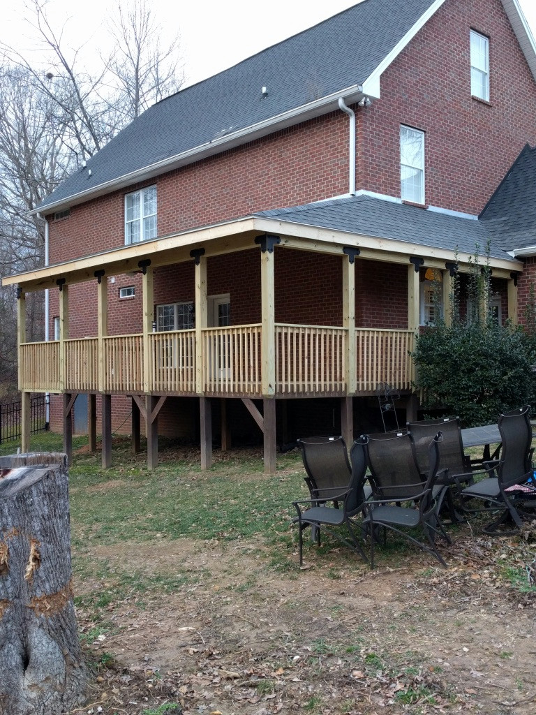 L-shape covered porch