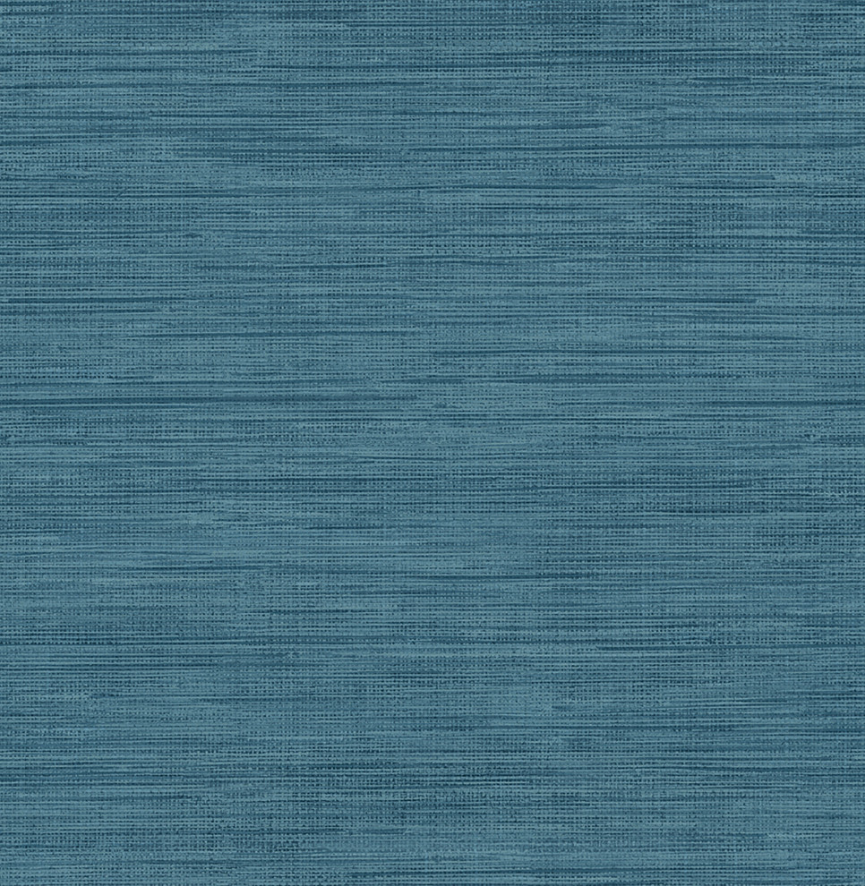 Sea Grass Blue Grasscloth Wallpaper Contemporary Wallpaper by