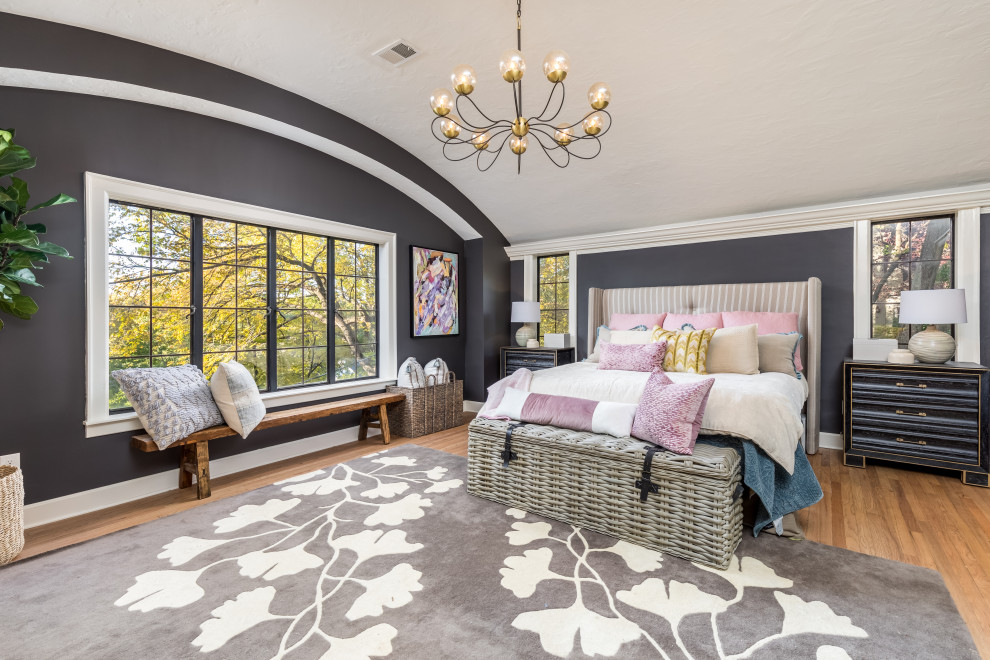 Photo of a transitional bedroom in Kansas City.