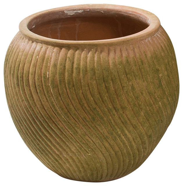 Large Aged Round Remolino Planter Farmhouse Indoor Pots And Large Aged Round Remolino Planter