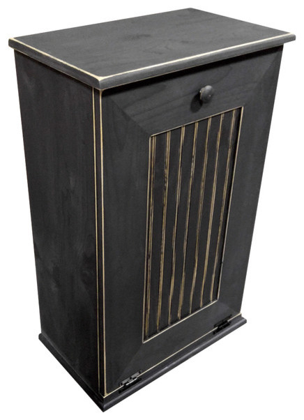 Wooden Trash Bin Traditional Cans By Sawdust City Llc Wooden Trash Bin Large Black