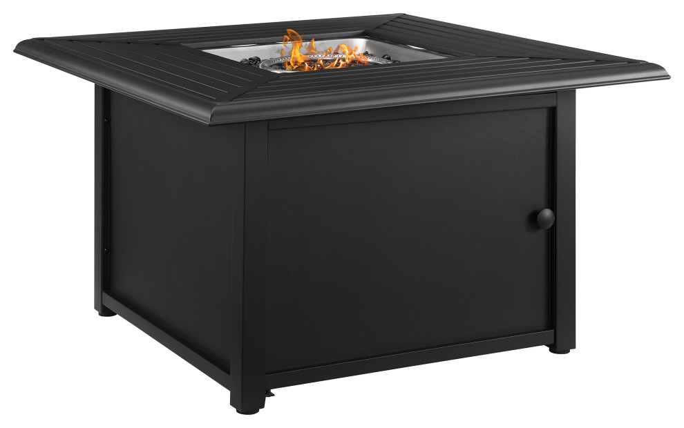Dante Metal Fire Table Black Transitional Fire Pits by Crosley
