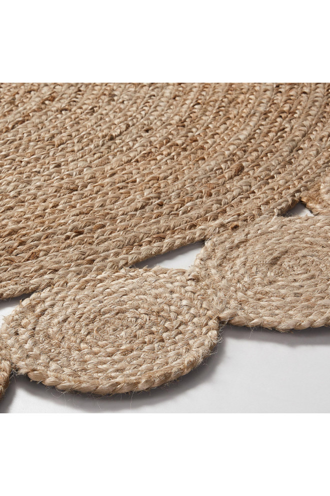 Natural Round Wicker Rug 4'9" La Forma Cosm Beach Style Area Rugs