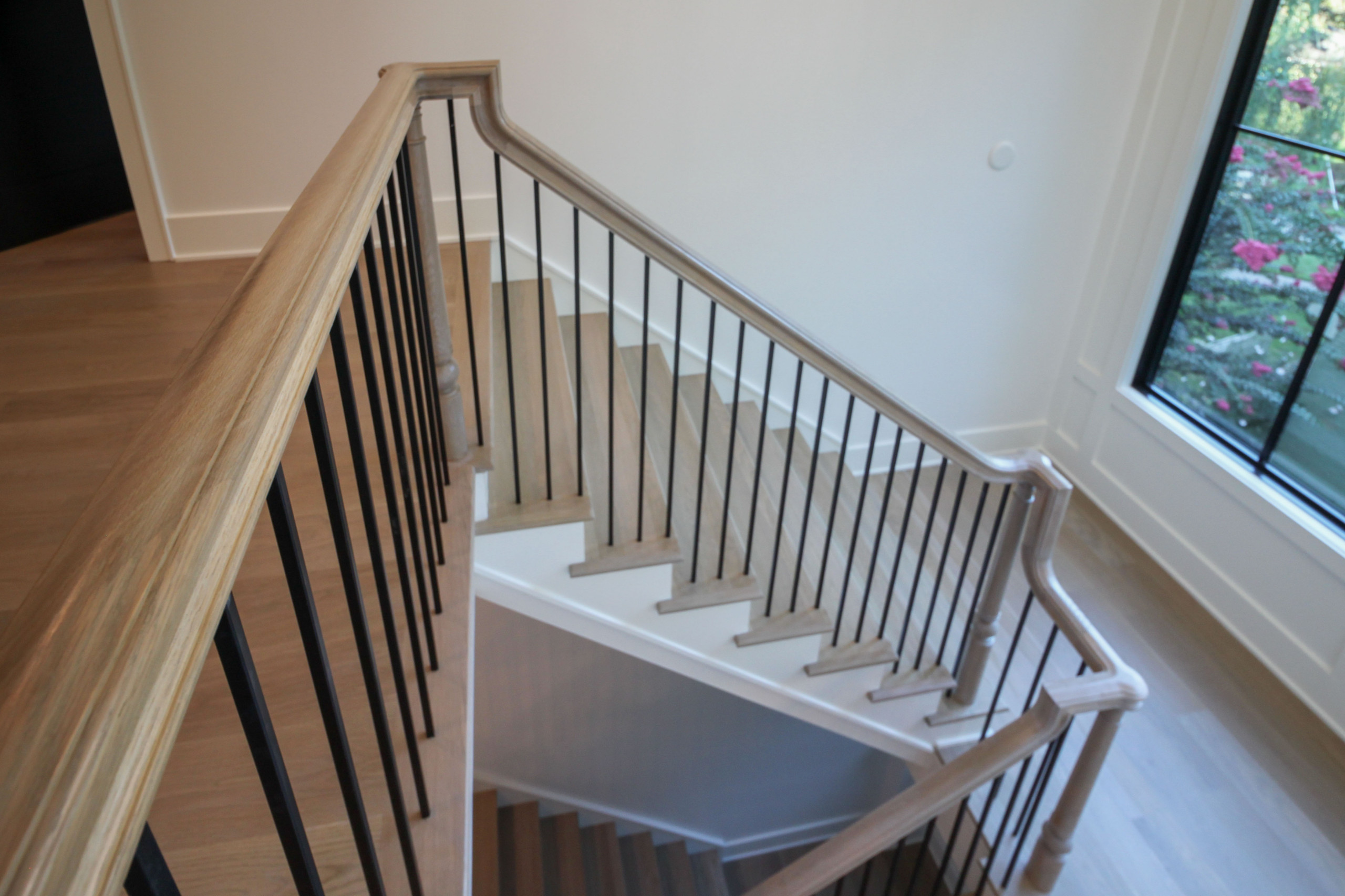 93_Captivating Light Wood Railing System with Black Spindles, Arlington VA 22207