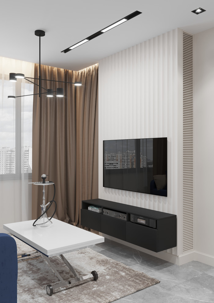 3д панели в кухне-гостиной