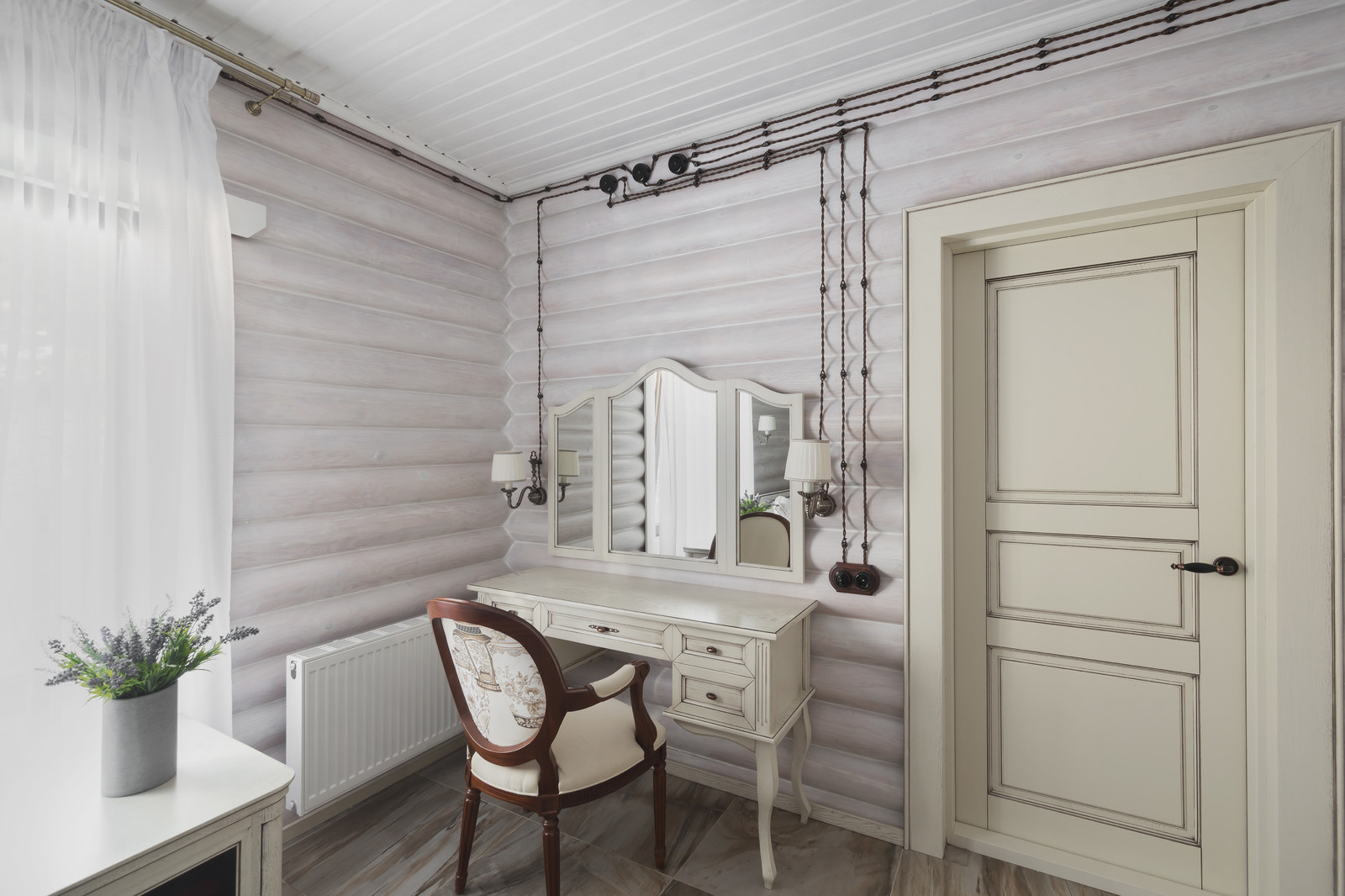 Интерьер в бревенчатом доме в Эсто-Садок