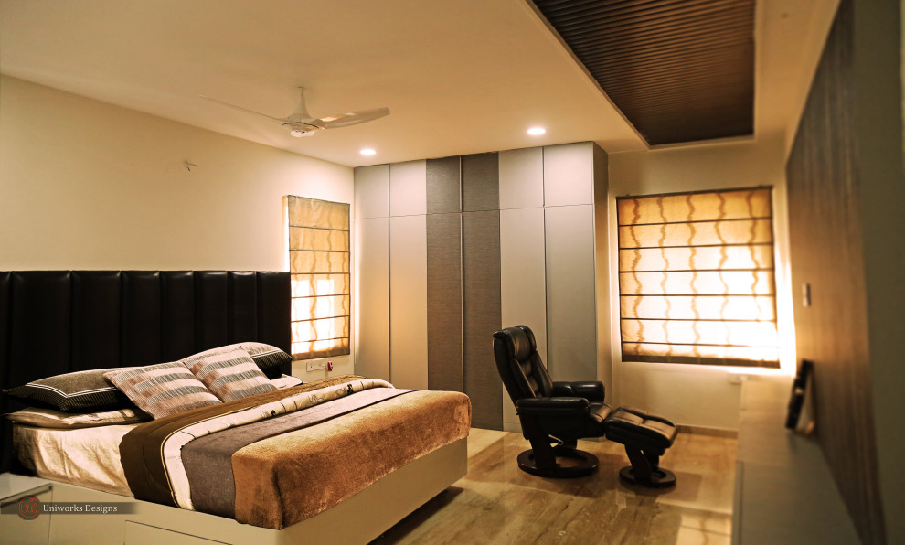 This is an example of a world-inspired bedroom in Hyderabad.