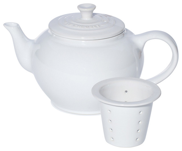 Le Creuset Le Creuset 22 Oz, Small Teapot with Infuser, White View