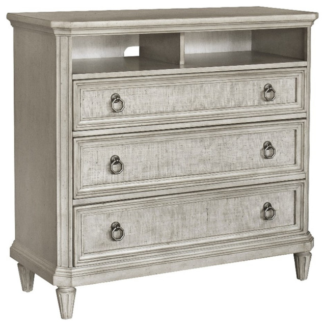 Linen Grace Media Chest in Cream Finish by Pulaski Furniture French