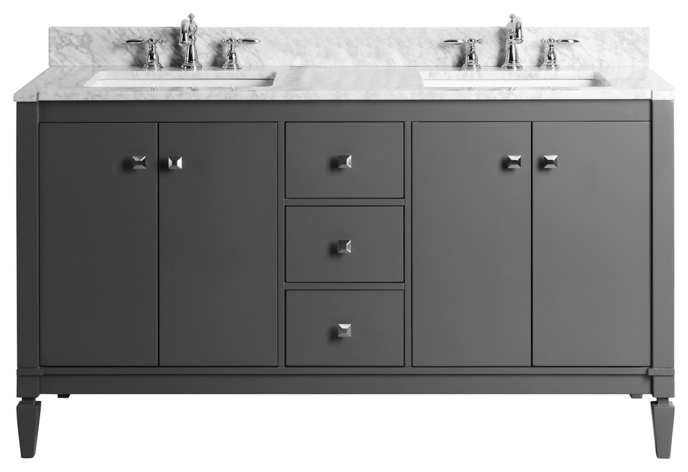 Kayleigh Vanity Set, Sapphire Gray, 60", With Countertop
