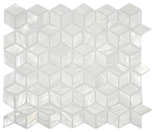 White Cube Pearl Shell Tile, Sample