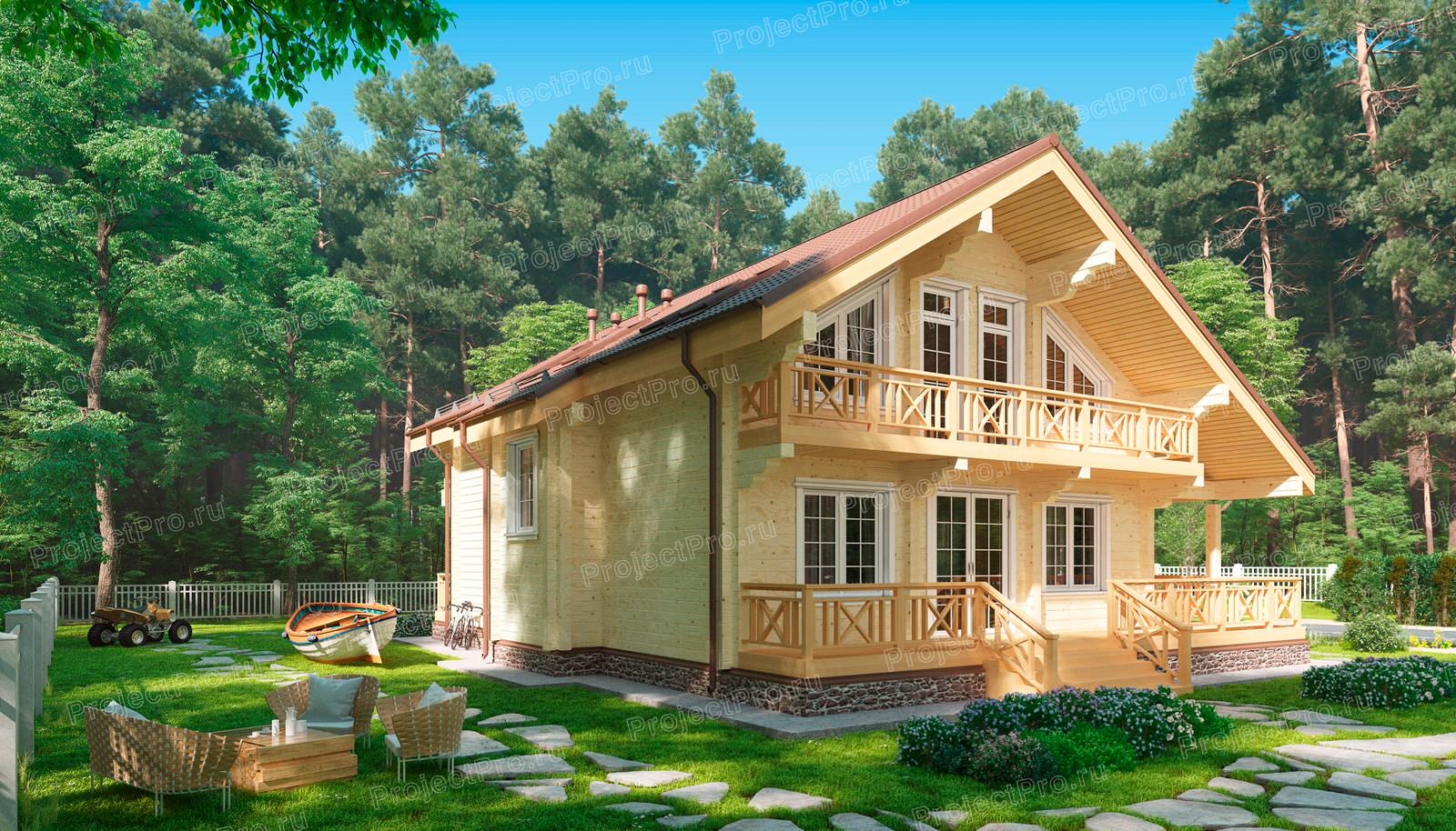 Проект дома из клееного бруса. Серия Smart. А-010