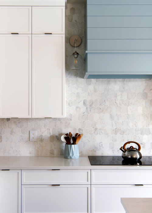 white ceramic tile backsplash