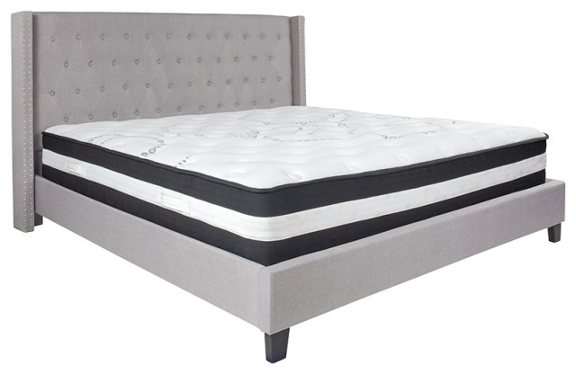 Riverdale King Size Tufted Upholstered, Baxton Studio Templemore Upholstered Queen Platform Bed With Storage In Black