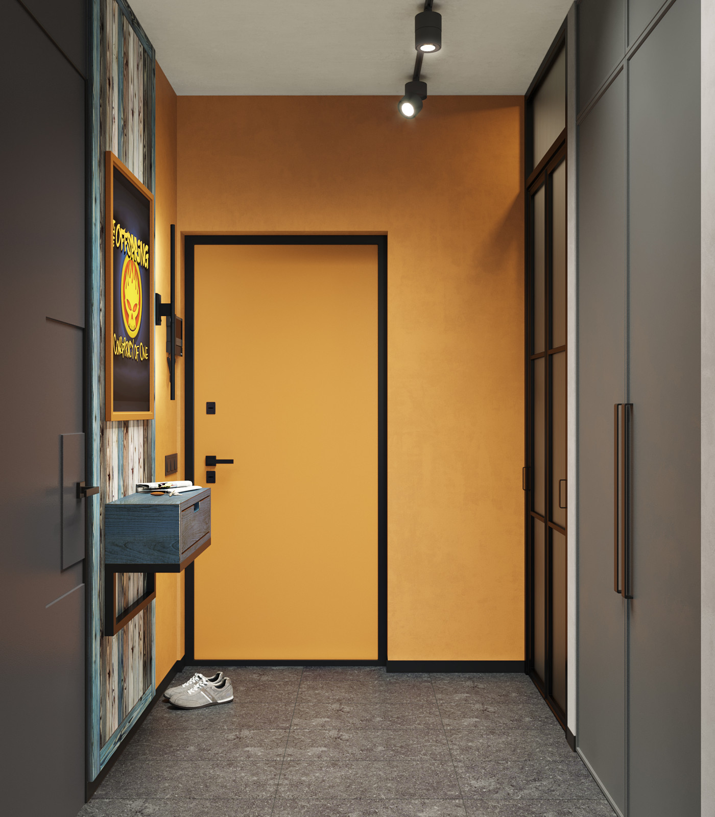 Проект квартиры 34м2 "Original Prankster" для юного начинающего художника