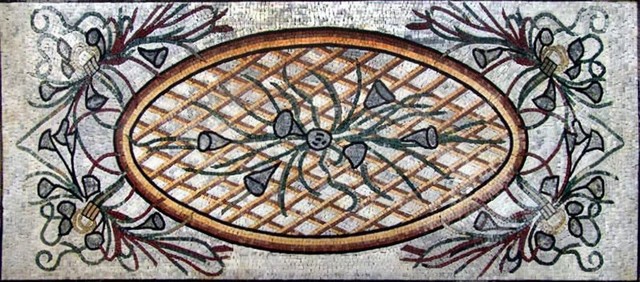 Octagon Floor Mosaic Design, Ley, 31"x72"