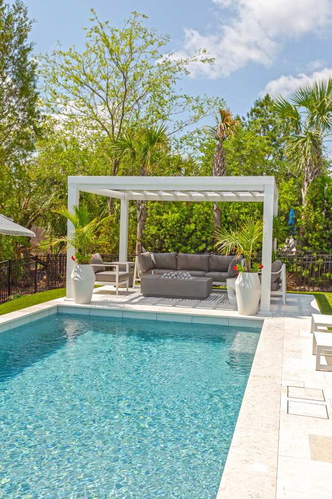 Inspiration for a modern pool remodel in Charleston