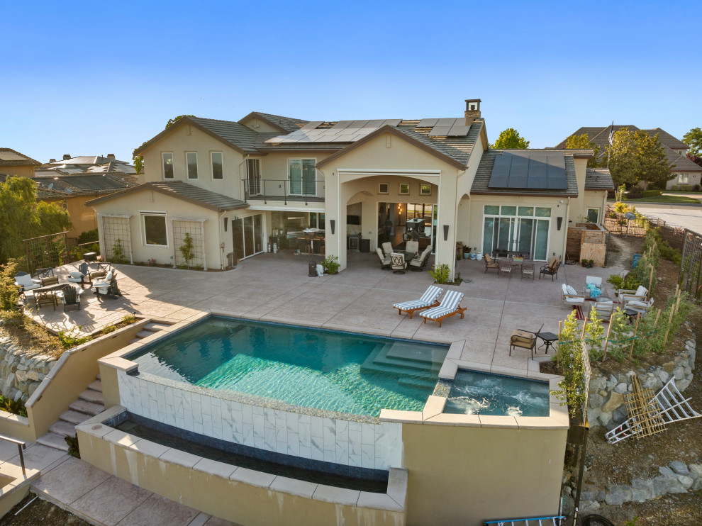 Backyard with Infinity Pool, Lincoln, CA Custom Home