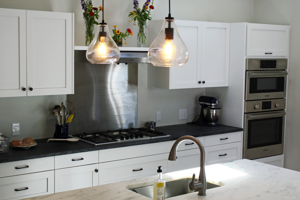 Transitional kitchen photo in Boston