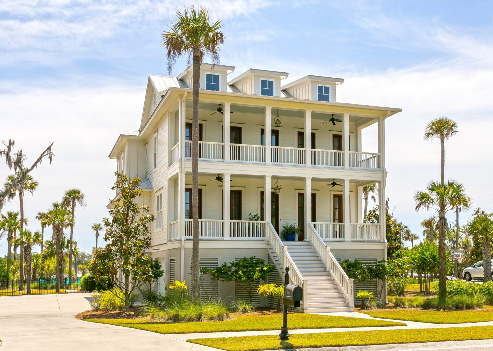 This is an example of a beach style exterior in Charleston.