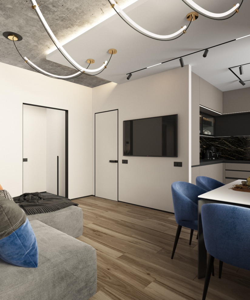 Интерьер кухни-гостиной, дизайнер Наталья Шевлякова