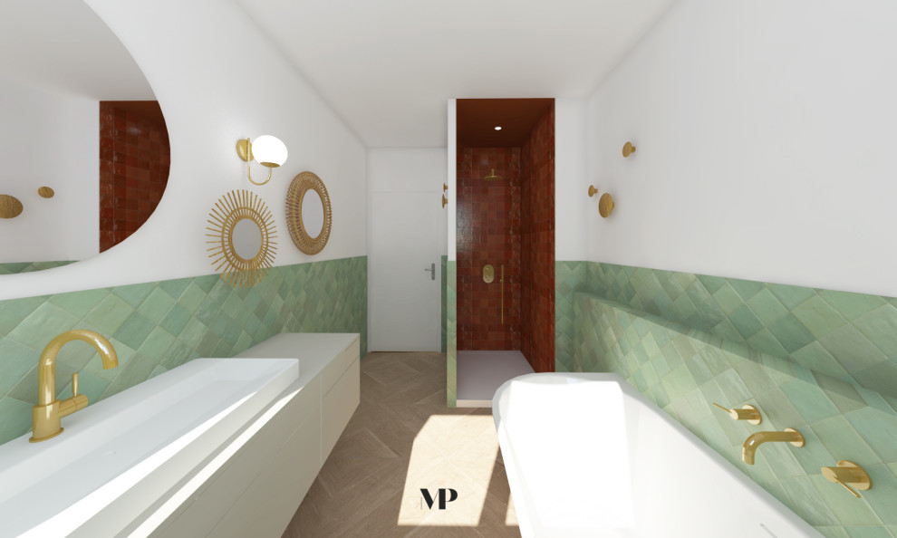 Bathroom - modern bathroom idea in Dijon