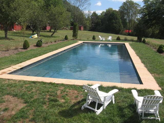 Pool - backyard concrete paver and rectangular lap pool idea